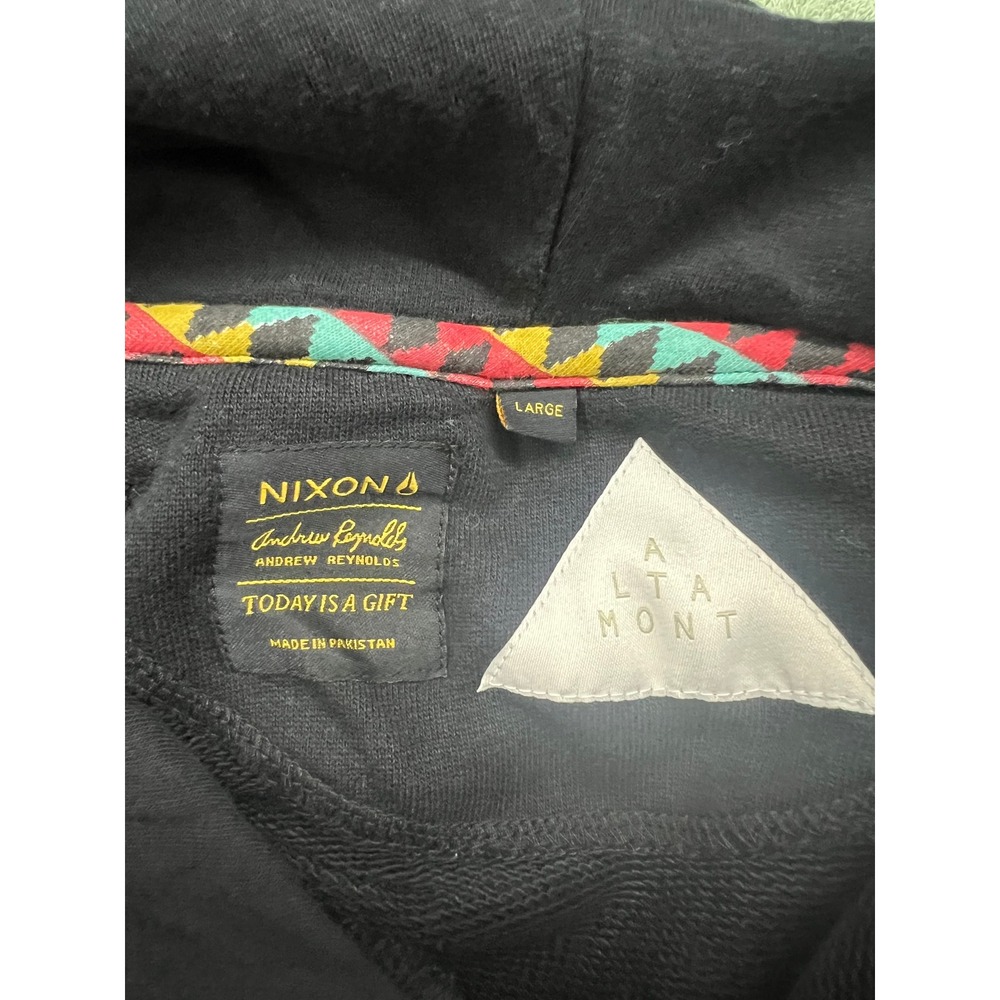 Men's Nixon black long sleeve hoodie L - Picture 3 of 4